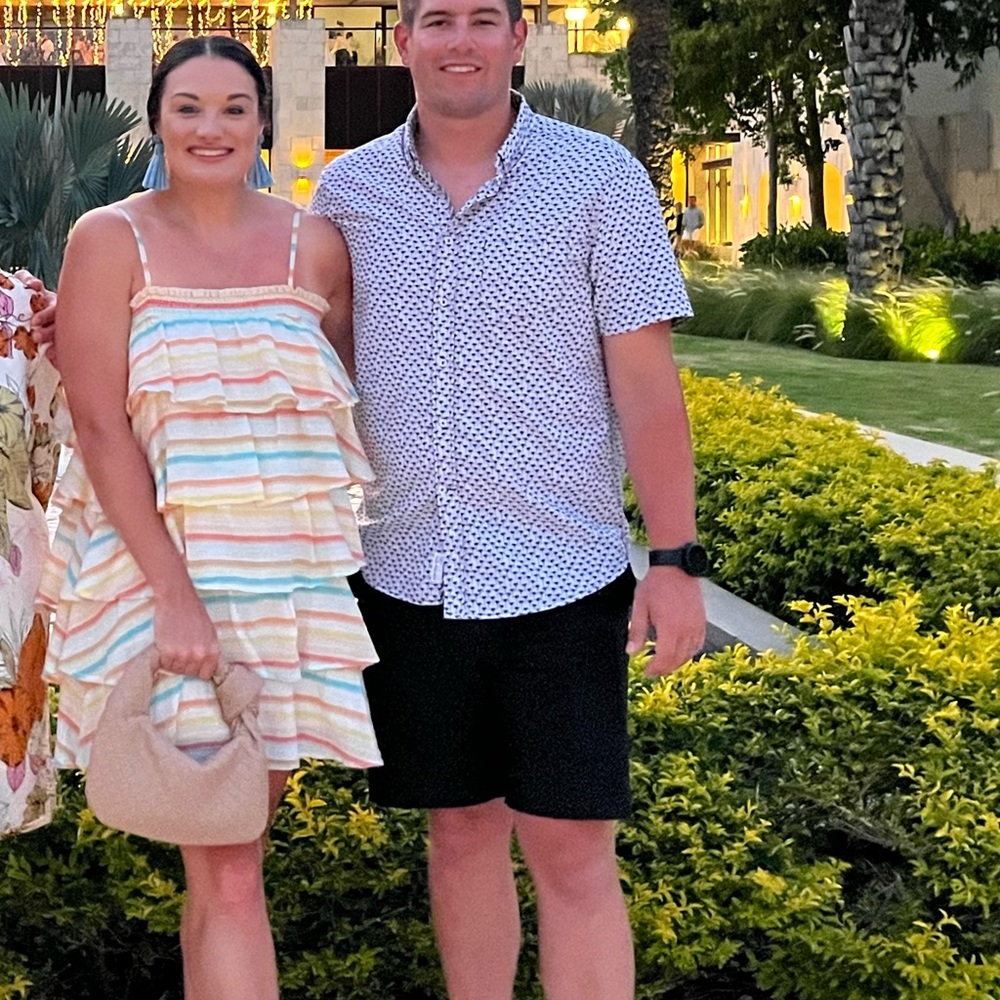 Liv dress in spring rainbow